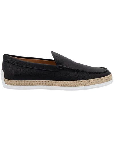 Tod's Round Toe Slip-on Loafers - Black