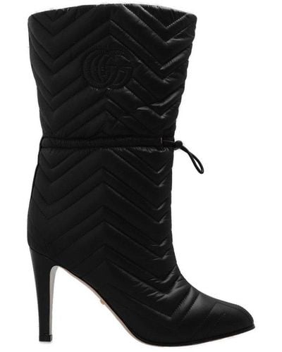 Gucci Quilted Heeled Boots - Black