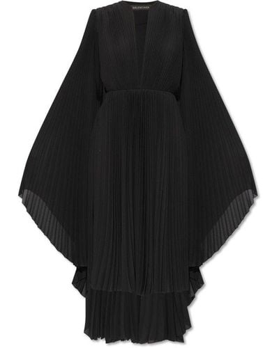Balenciaga Pleated Maxi Dress - Black