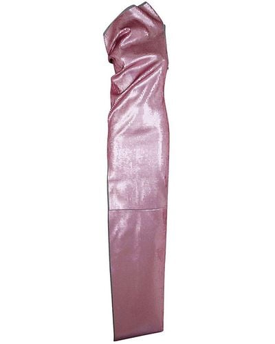 Rick Owens Athena Gown Denim Embroidered Long Dress Clothing - Purple