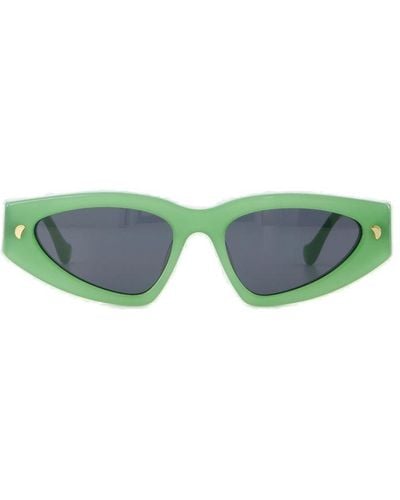 Nanushka Triangle Frame Sunglasses - Green