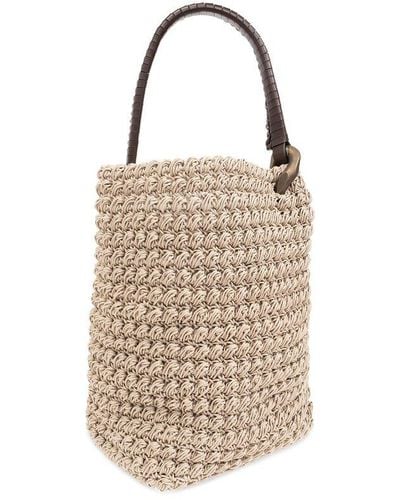 JW Anderson Large Jwa Corner Crochet Bucket Bag - Natural
