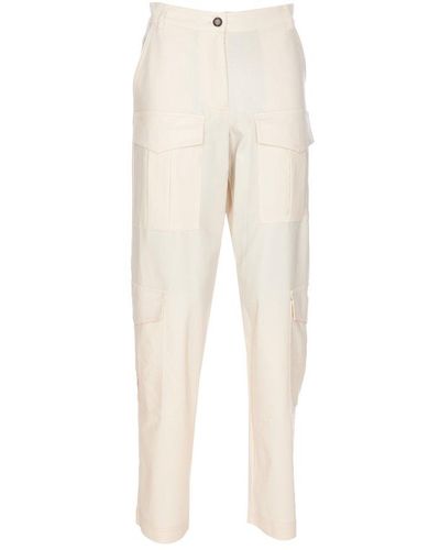 Pinko High-rise Cargo Trousers - Natural