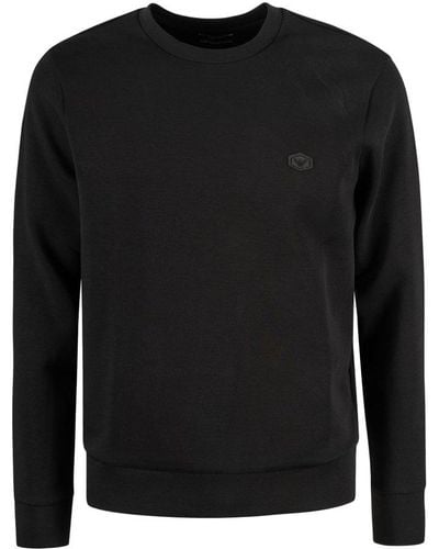 Emporio Armani Logo Patch Crewneck Sweatshirt - Black