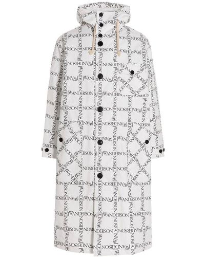 JW Anderson Logo Maxi Parka - White