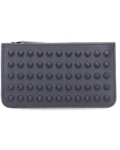 Christian Louboutin Stud-detail Coin Wallet - Gray