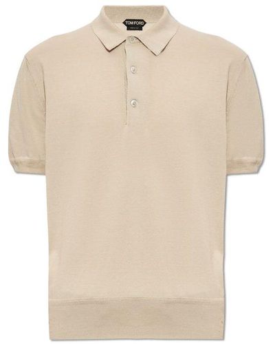 Tom Ford Short-sleeved Straight-hem Polo Shirt - Natural