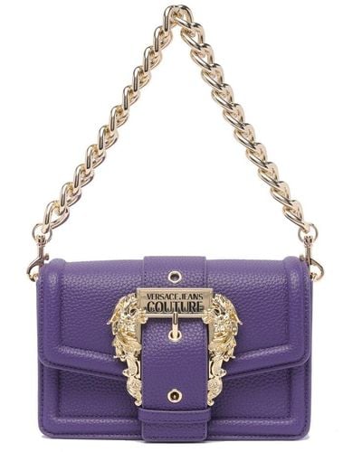 Versace Baroque-buckle Chain-strap Shoulder Bag - Purple