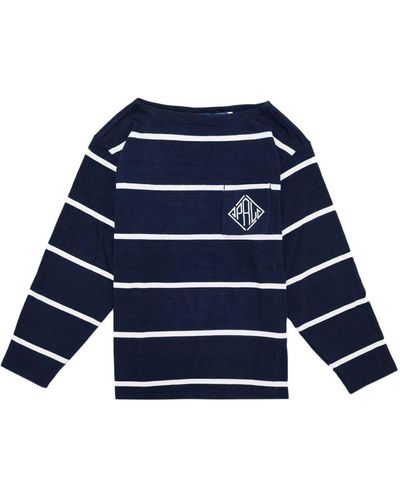 Polo Ralph Lauren Logo-embroidered Boat Neck Jumper - Blue