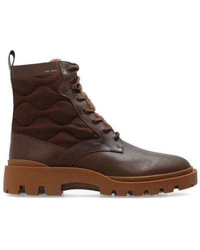 COACH Citysole Quilted Lace-up Boots - Brown