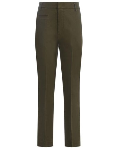 Dondup Cropped Straight-leg Trousers - Green