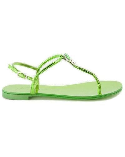 Giuseppe Zanotti Alphonsine Embellished Thong Sandals - Green