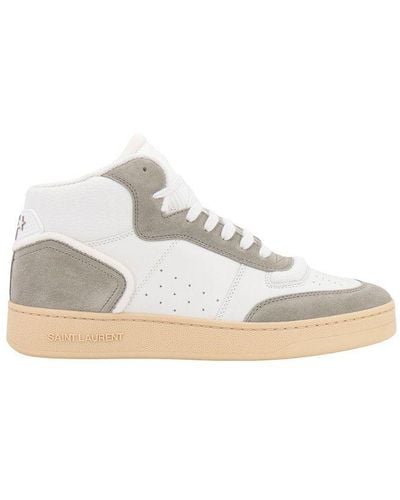 Saint Laurent Sl/80 Leather Sneakers - White