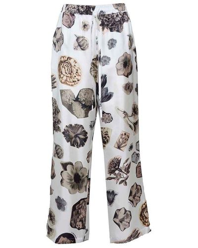 Marni Allover Printed Drawstring Trousers - Grey