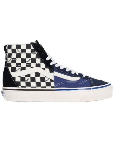 Vans Checkerboard Clash The Wall Lx Panelled Trainers - Blue
