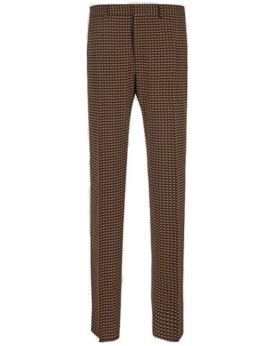Valentino All-over Printed Tailored Trousers - Brown