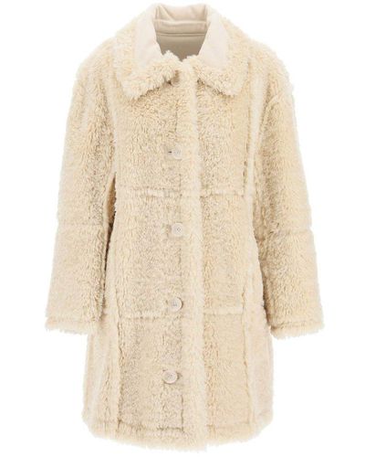 Stand Studio Samira Faux-shearling Buttoned Coat - Natural