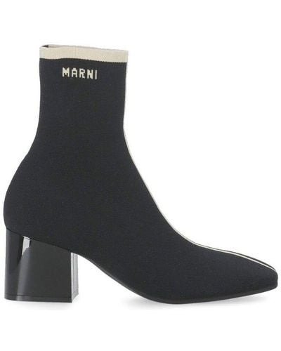 Marni Mid Block Heel Ankle Boots - Black