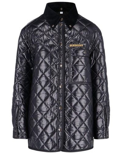 Burberry Logo Quilted Jacket - Grey