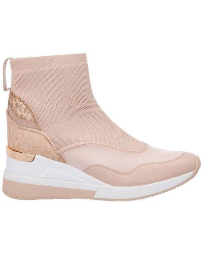 MICHAEL Michael Kors Swift Bootie Logo Print Boot Sneakers - Pink