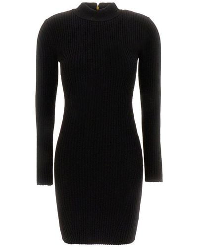MICHAEL Michael Kors Ribbed Zip-up Dress - Black