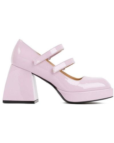 NODALETO Bulla Babies Square Toe Mary Jane Court Shoes - Pink