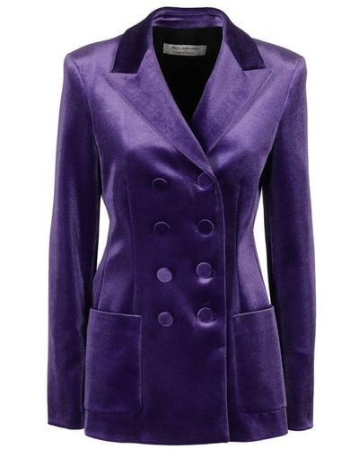 Philosophy Di Lorenzo Serafini Double-breasted Tailored Velvet Blazer - Purple