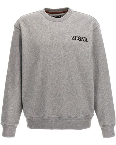 Zegna Logo Sweatshirt - Grey