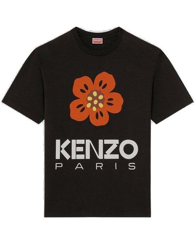 KENZO Logo-printed Crewneck T-shirt - Black