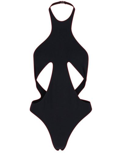 Mugler Cut-out One-piece Halterneck Swimsuit - Black