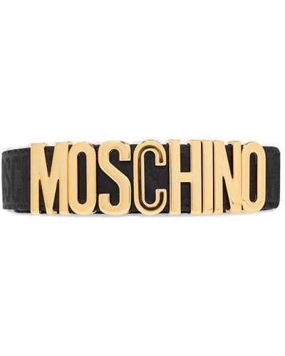 Moschino Logo Lettering Belt - Metallic