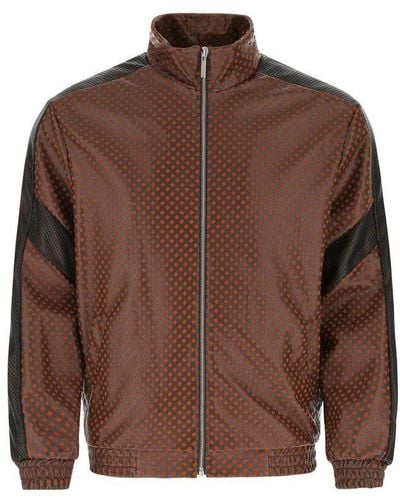 Koche Perforated Zip-up Bomber Jacket - Brown