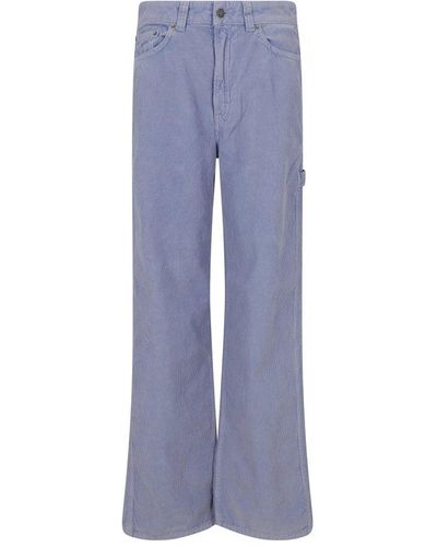 Haikure Winona High-waist Wide-leg Corduroy Trousers - Blue