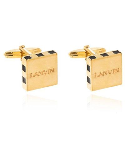 Lanvin Logo-engraved Cufflinks, - Metallic