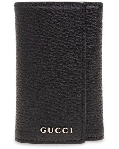 Gucci Leather Key Holder, - Black