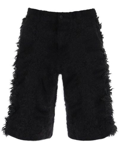 Comme des Garçons Fur Effect Knitted Shorts - Black