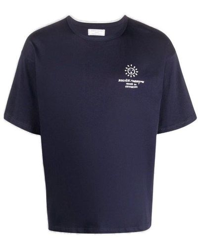 Societe Anonyme Logo-printed Crewneck T-shirt - Blue