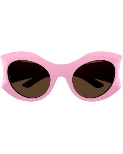 Balenciaga Hourglass Round Sunglasses - Pink