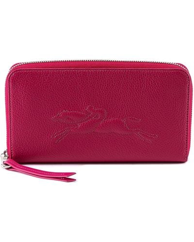 Longchamp Le Foulonné Zip Around Wallet - Red