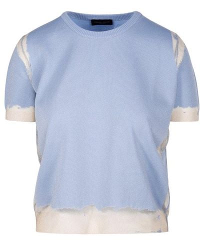 Roberto Collina Distressed Layered T-shirt - Blue