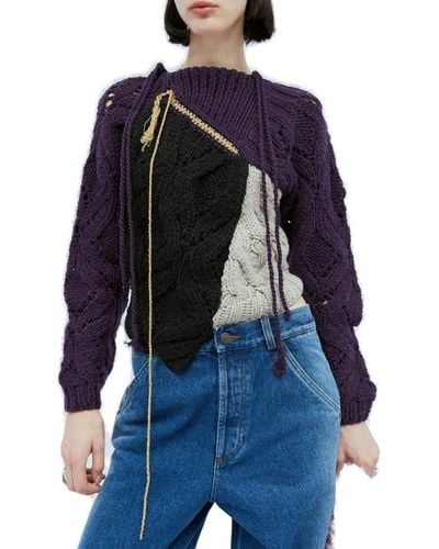 Dries Van Noten Toula Knitted Sweater - Blue