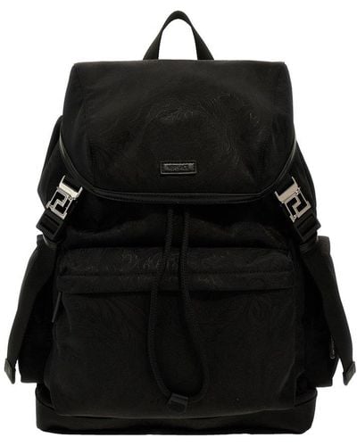 Versace Neo Nylon Backpacks Black