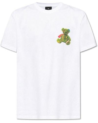 PS by Paul Smith Bear Printed Crewneck T-shirt - White