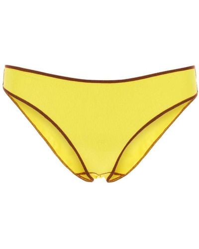 Baserange Vein Ribbed Bikini Briefs - Yellow