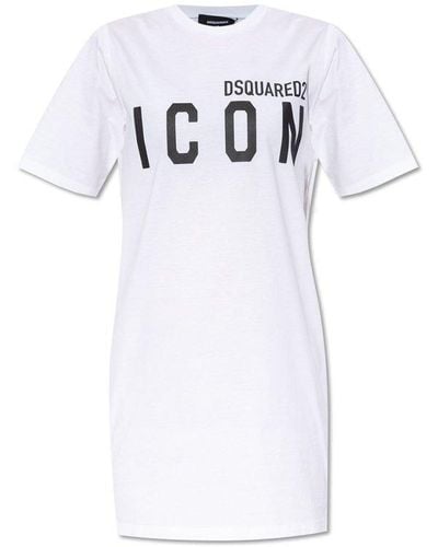 DSquared² Logo-Printed Dress, ' - White