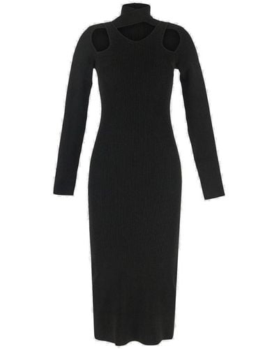 Coperni Cut Out Neck Midi Dress - Black