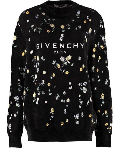 Givenchy Logo Embroidered Crewneck Sweater - Black