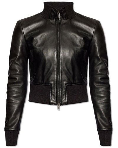DIESEL Hung Leather Jacket - Black