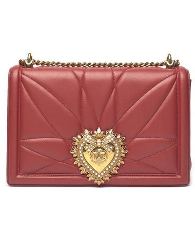 Dolce & Gabbana Devotion Embellished Shoulder Bag - Red