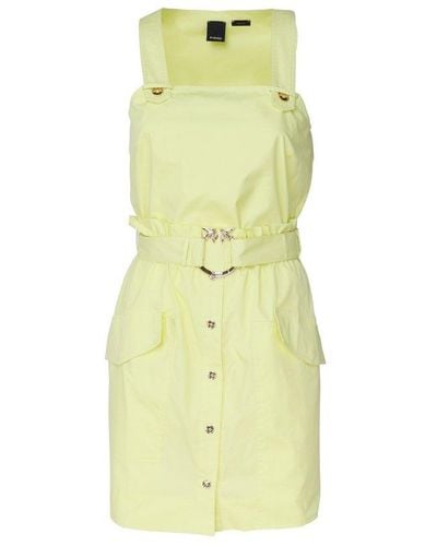 Pinko Squared Neck Sleeveless Dress - Yellow